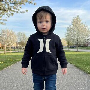 Hurley Logo Black Zip-Up Hoodie Size 3T